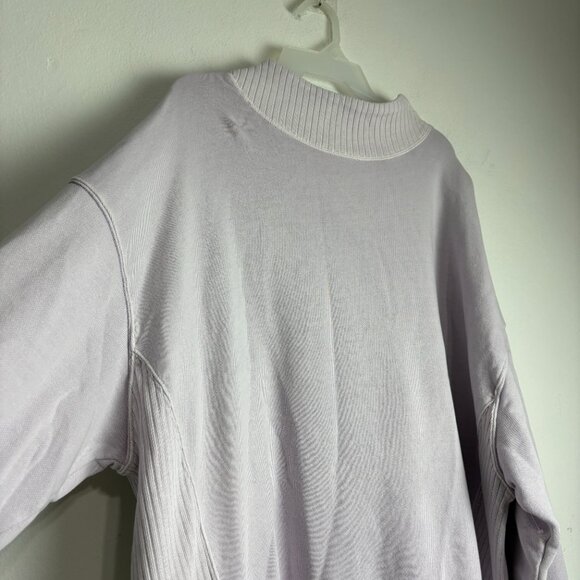 NWT Aerie Oversized Mock Neck Sweatshirt Lavender Purple Ribbed Cozy Pullover - Picture 4 of 13